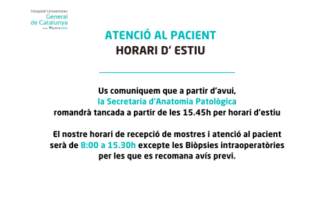 anatomia patologica horari HUGC